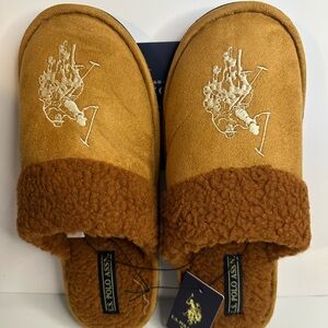 U.S.Polo Assn Mens Slippers (L) 11/12 Fur Lined Indoor/Outdoor New